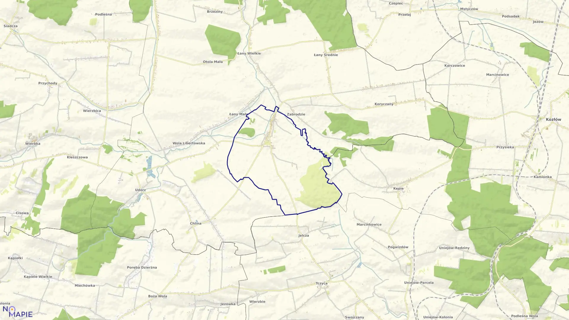 Mapa obrębu ŻARNOWIEC w gminie Żarnowiec